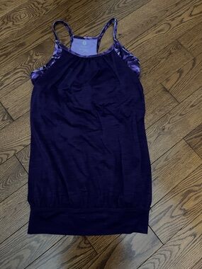 Old Navy Deep Purple Racerback Tank with Geometric Trim